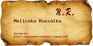 Melicska Ruszalka névjegykártya
